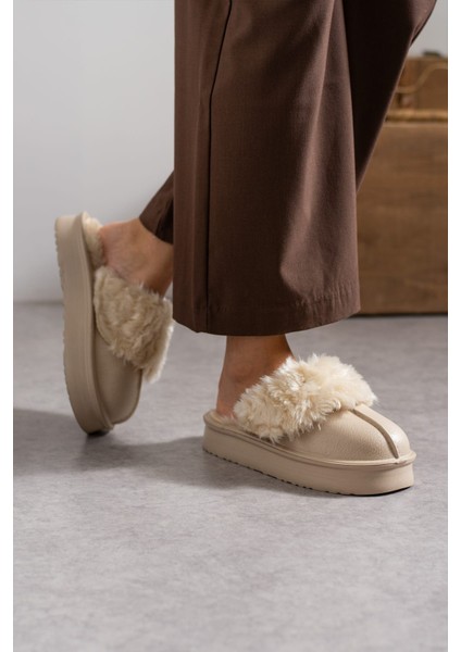 Kadın Cırtlı Çıkarılabilir Rahat Kaymaz Taban Peluş Kışlık Terliği