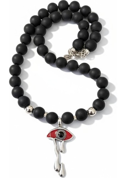 Oniks Taşlı Mutluluk Gözyaşı Nazar Kolye