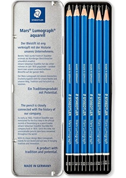 Derceli Kalem Mars Lumograph 6'lı Set Mavi Renkli Yüksek Kalite 100 6G fiyatları