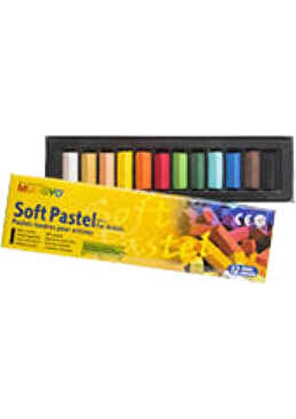 Pastel Boya Kuru 12 Renk Yarım Boy Sanatsal Malzeme MPS-12 Renkli Set modelleri