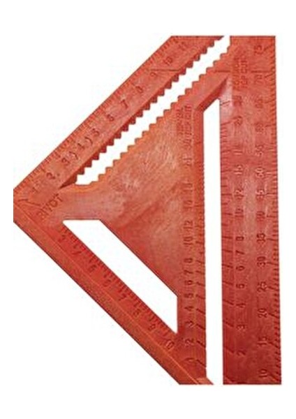 Üçgen Marangoz Gönye Ergonomik Tasarım 175 Mm ABS Plastik Kırmızı Renk