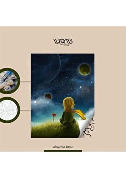 Küçük Prens Sayılarla Boyama Seti Tuvale Gerili 40 x 50 Cm Akrilik Boya ile fırsatları