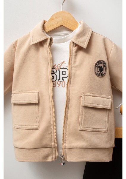 U.s. Polo Assn Erkek Bebek 3'lü Takım Bej fırsatları