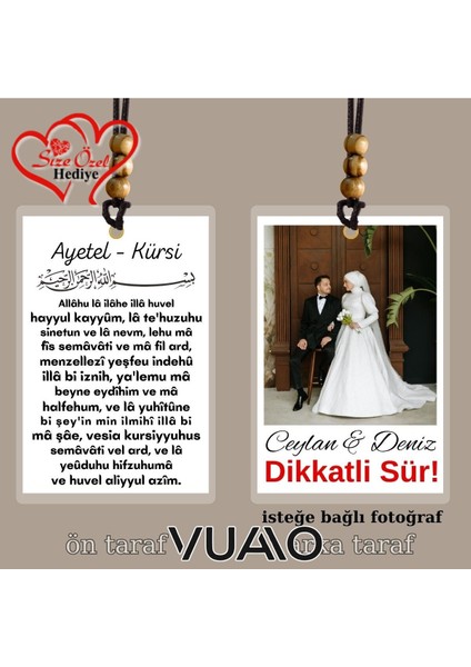 Kişiye Özel Isimli ve Fotoğraflı Ayetel - Kürsi Türkçe Araba Süsü - Araba Dikiz Aynası Süsü modelleri