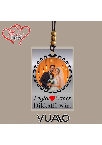 Kişiye Özel Isimli ve Fotoğraflı Araba Hediyesi Araba Süsü Dikiz Aynası Süsü