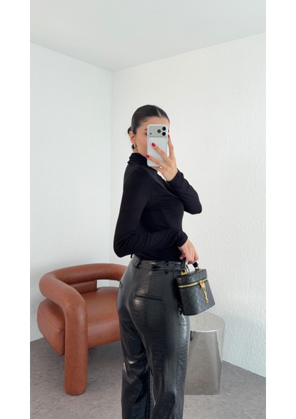 Kroc Siyah Deri Pantolon fiyatları