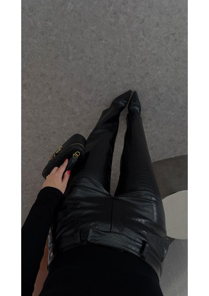 Kroc Siyah Deri Pantolon indirimleri