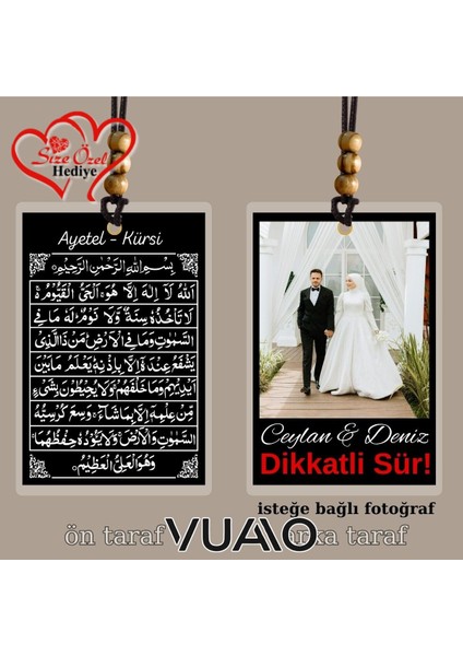 Kişiye Özel Isimli ve Fotoğraflı Ayetel - Kürsi Araba Süsü - Araba Hediyesi Dikiz Aynası Süsü modelleri