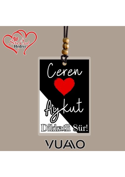 Kişiye Özel Isimli ve Fotoğraflı Taraftar Araba Hediyesi Araba Süsü Dikiz Aynası Süsü Siyah Beyaz