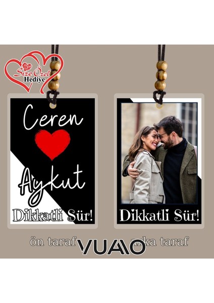 Kişiye Özel Isimli ve Fotoğraflı Taraftar Araba Hediyesi Araba Süsü Dikiz Aynası Süsü Siyah Beyaz modelleri