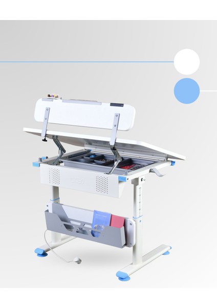 Mini Standart Çekmeceli Çalışma Masası, Yükseklik Ayarlı Çalışma Masası, Kız-Erkek Çocuk Beyaz Ders Çalışma Masası fiyatları