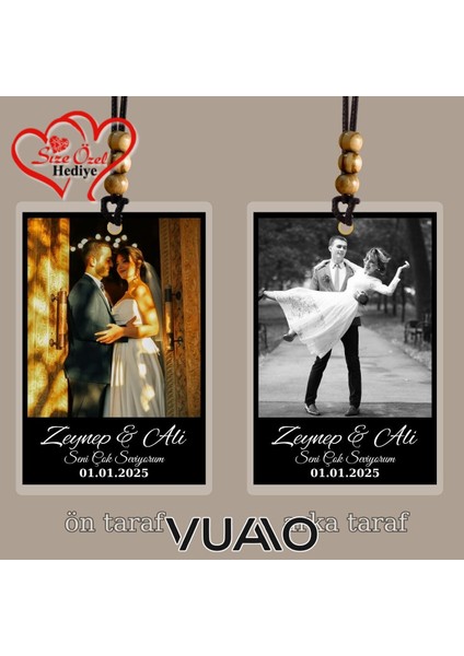 Kişiye Özel Isimli ve Fotoğraflı Araba Hediyesi Araba Süsü Dikiz Aynası Süsü Siyah fiyatları