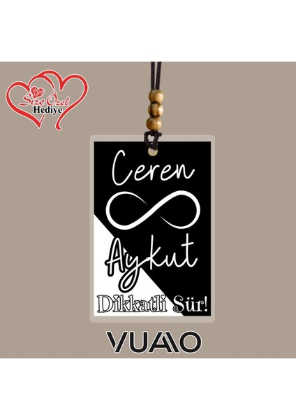 Kişiye Özel Isimli ve Fotoğraflı Taraftar Araba Hediyesi Araba Süsü Dikiz Aynası Süsü Siyah Beyaz