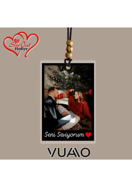 Kişiye Özel Isimli ve Fotoğraflı Araba Hediyesi Araba Süsü Dikiz Aynası Süsü Siyah