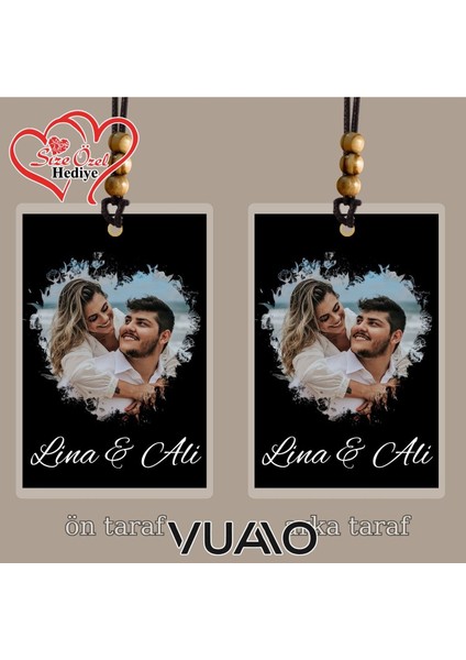 Kişiye Özel Isimli ve Fotoğraflı Araba Hediyesi Araba Süsü Dikiz Aynası Süsü Siyah fiyatları