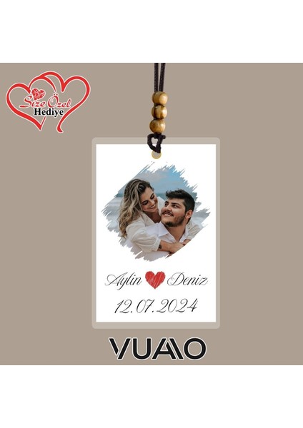 Kişiye Özel Fotoğraflı, Isimli ve Tarih Yazılı Araba Hediyesi Araba Süsü Dikiz Aynası Süsü