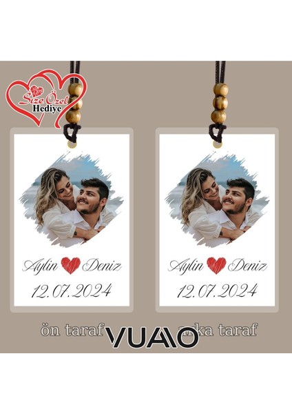 Kişiye Özel Fotoğraflı, Isimli ve Tarih Yazılı Araba Hediyesi Araba Süsü Dikiz Aynası Süsü fiyatları