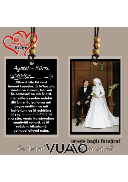 Kişiye Özel Isimli ve Fotoğraflı Ayetel - Kürsi Türkçe Araba Süsü - Araba Dikiz Aynası Süsü fırsatları