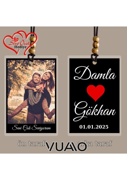 Kişiye Özel Isimli ve Fotoğraflı Araba Hediyesi Araba Süsü Dikiz Aynası Süsü Siyah fiyatları