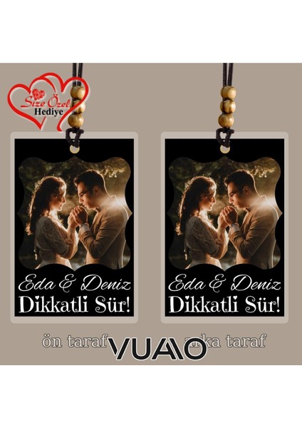 Kişiye Özel Isimli ve Fotoğraflı Araba Hediyesi Araba Süsü Dikiz Aynası Süsü Siyah fiyatları