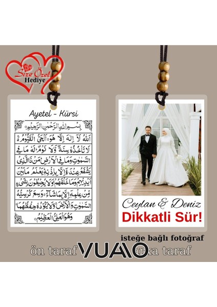 Kişiye Özel Isimli ve Fotoğraflı Ayetel - Kürsi Araba Süsü - Araba Hediyesi Dikiz Aynası Süsü fırsatları