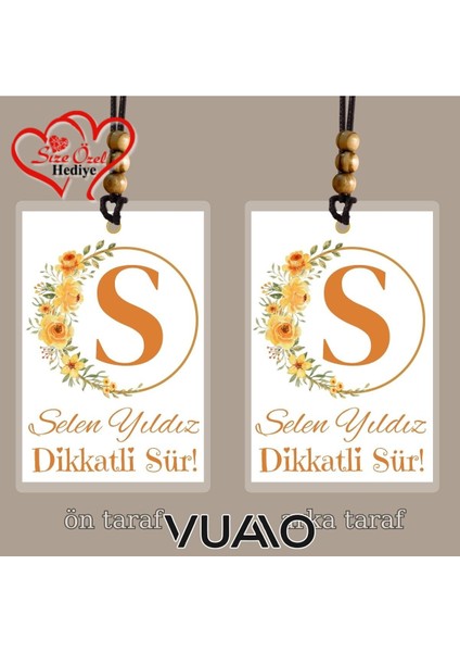 Kişiye Özel Isimli, Fotoğraflı ve Harfli Araba Hediyesi Araba Süsü Dikiz Aynası Süsü - Çicek Desenli fiyatları