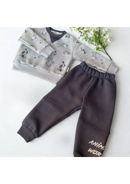 Erkek Bebek/çocuk Hayvan Desenli Polar Takım modelleri
