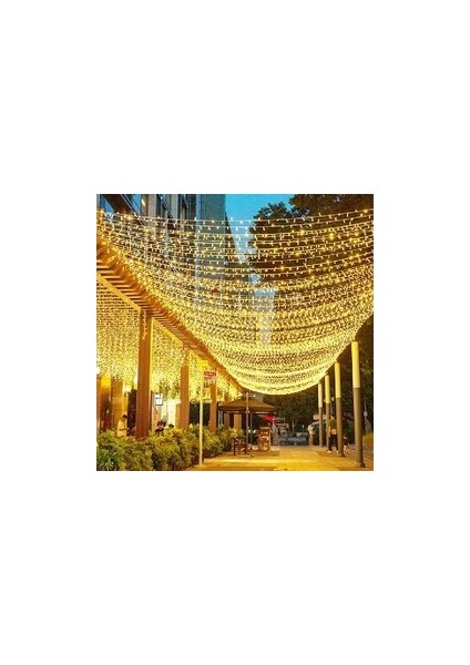 Yılbaşı Aydınlatması Hareketli LED Perde Dış Mekan Hortum Günışığı Dekoratif 10MT. Yeşil Kablolu Süs