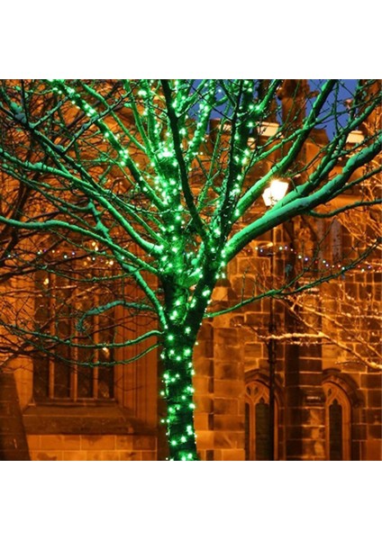 Yılbaşı Aydınlatması Hareketli LED Perde Dış Mekan Hortum Günışığı Dekoratif 10MT. Yeşil Kablolu Süs