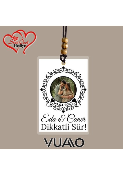 Kişiye Özel Fotoğraflı ve Isimli Araba Hediyesi Araba Süsü Dikiz Aynası Süsü - Size Özel Hediye