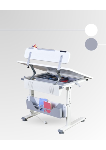 Mini Standart Çekmeceli Çalışma Masası, Yükseklik Ayarlı Çalışma Masası, Kız-Erkek Çocuk Beyaz Ders Çalışma Masası fiyatları