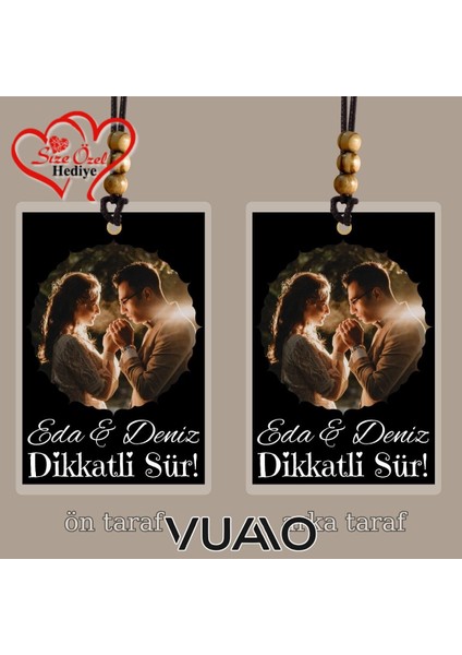 Kişiye Özel Isimli ve Fotoğraflı Araba Hediyesi Araba Süsü Dikiz Aynası Süsü Siyah fiyatları