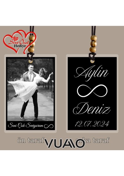 Kişiye Özel Isimli ve Fotoğraflı Araba Hediyesi Araba Süsü Dikiz Aynası Süsü Siyah fiyatları