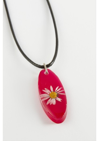 Allzey Papatya Oval Epoksi Kolye-Mor