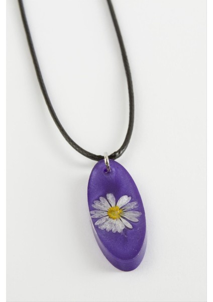 Allzey Papatya Oval Epoksi Kolye-Mor fiyatları