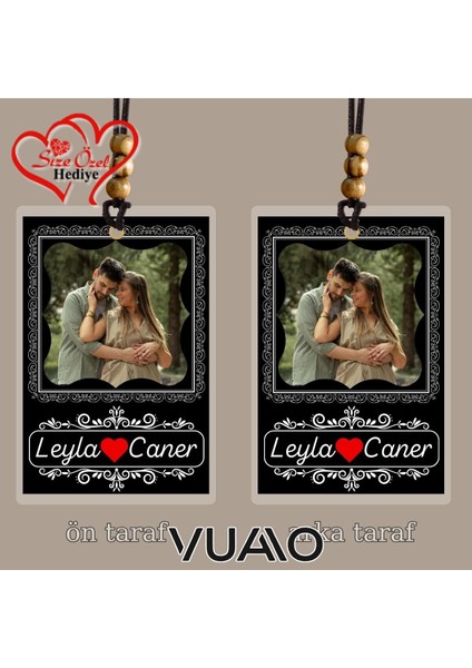 Kişiye Özel Isimli ve Fotoğraflı Araba Hediyesi Araba Süsü Dikiz Aynası Süsü Siyah Desenli fiyatları