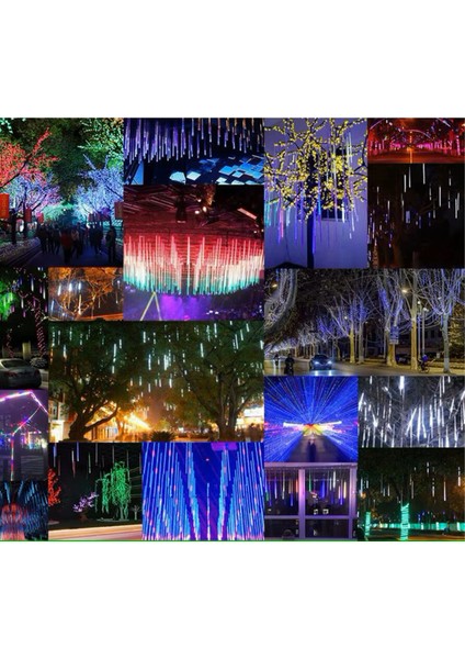 50CM Rgb LED 2mt. Meteor Yılbaşı Aydınlatması Yağmur Kar Efekti Tüp Su Geçirmez Parti Çıbık Işık Eklenebilir 6W