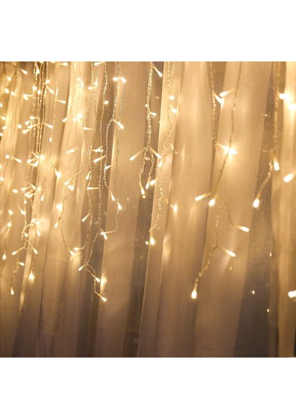 Yılbaşı Aydınlatması Hareketli Saçak LED Perde Sarkıt Iç Mekan Hortum Günışığı 2 Metre Şeffaf Kablolu Süs