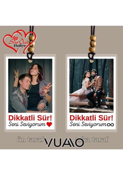 Kişiye Özel Isimli ve Fotoğraflı Araba Hediyesi Araba Süsü Dikiz Aynası Süsü Beyaz modelleri