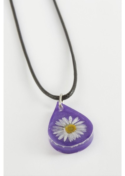 Allzey Papatya Oval Epoksi Kolye-Mor fiyatları