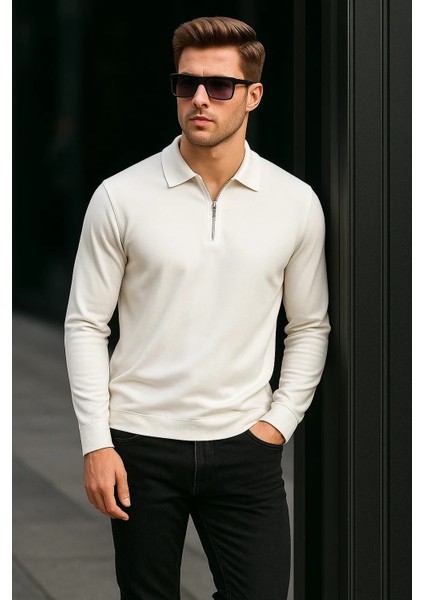 Erkek Yarım Fermuarlı Salaş Kışlık 2 Li Sweatshirt fırsatları