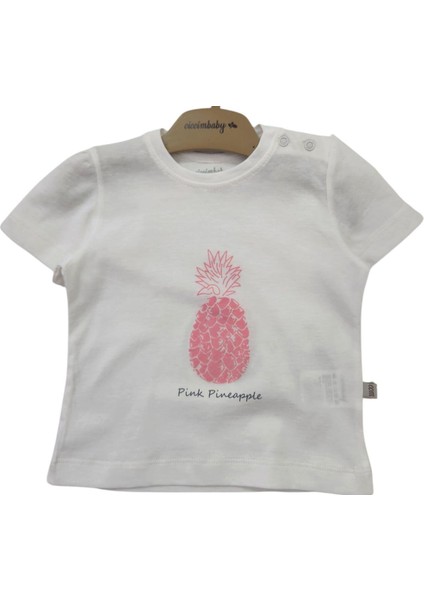 Ciccim Baby T-Shirt Pink Pineapple Ekru