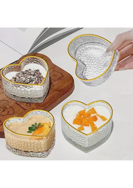 6'lı Cam Kalp Gold Desenli Magnolia-Çerezlik Sunumluk Kasesi indirimleri