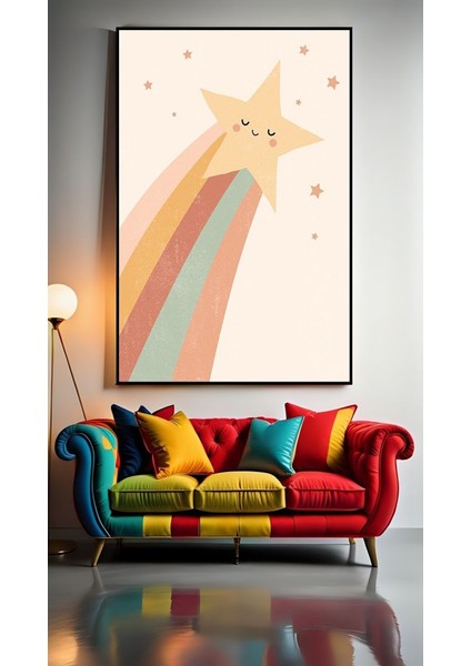 Bohem Stil Kuyruklu Yıldız Ev Duvar Salon Güzellik Salonu Ofis Dükkan Dekarasyon Kanvas Tablo