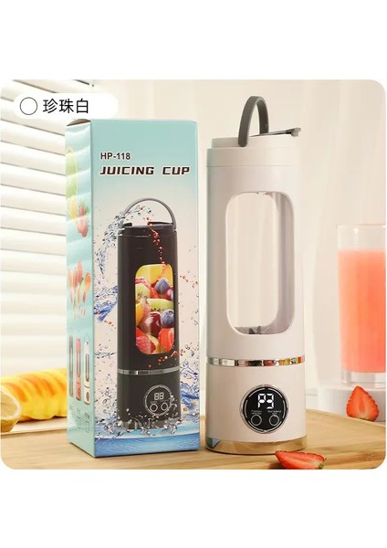 3'ü 1 Arada Taşınabilir Blender, Meyve Sıkacağı ve Mikser, Smoothie Blender - Beyaz