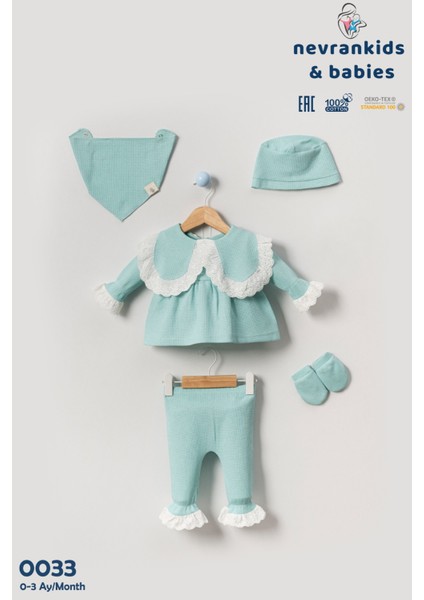 Kız Bebek Fistolu Waffle Hastane Çıkışı 5'li Yeni Doğan Seti 0-3 Ay modelleri