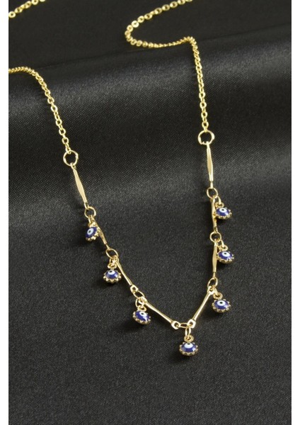 Çivili Nazarlı Mineli Kolye