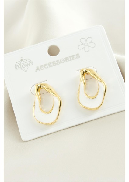 Oval Mineli Metal Küpe fırsatları