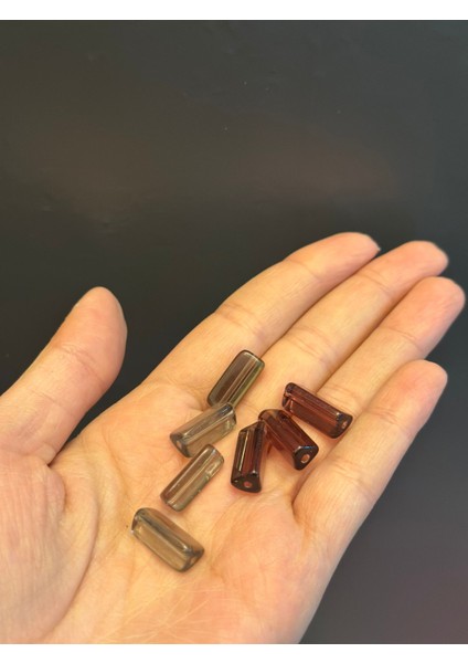 6 Adet Mürdüm Mika Boru Takı Boncuğu 1,05 cm