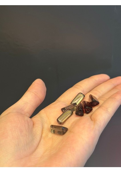 6 Adet Mürdüm Mika Boru Takı Boncuğu 1,05 cm modelleri